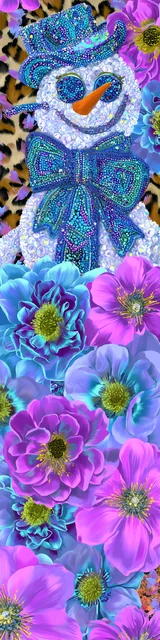 Free printable Christmas bookmarks of a glittery snowman